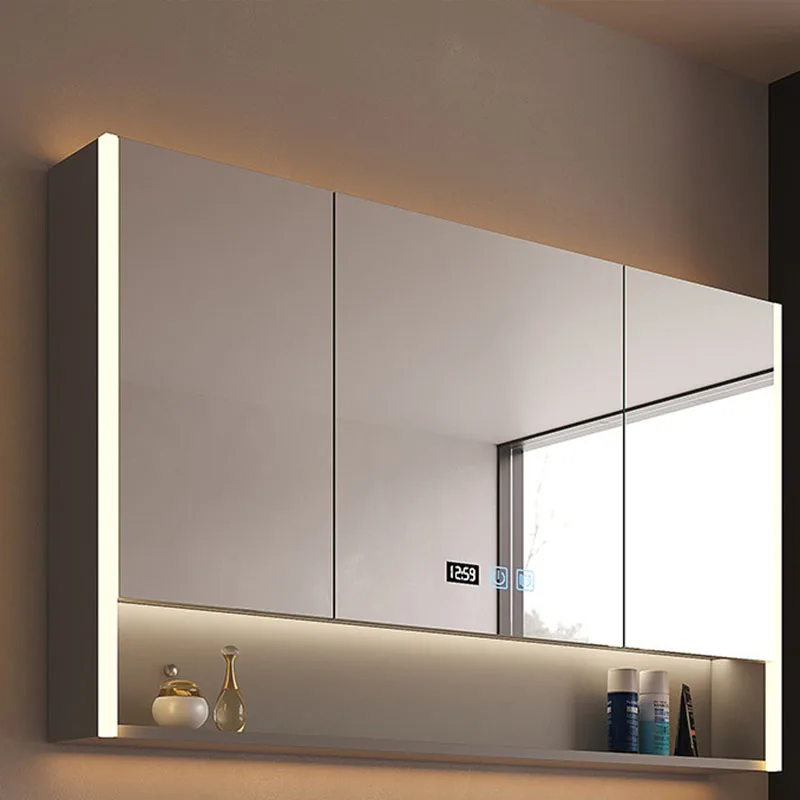 

Luxury Modern Bathroom Cabinet Wooden Decorations Display Makeup Shelves Cupboard Mirror Organizer Gabinete Salon Furniture