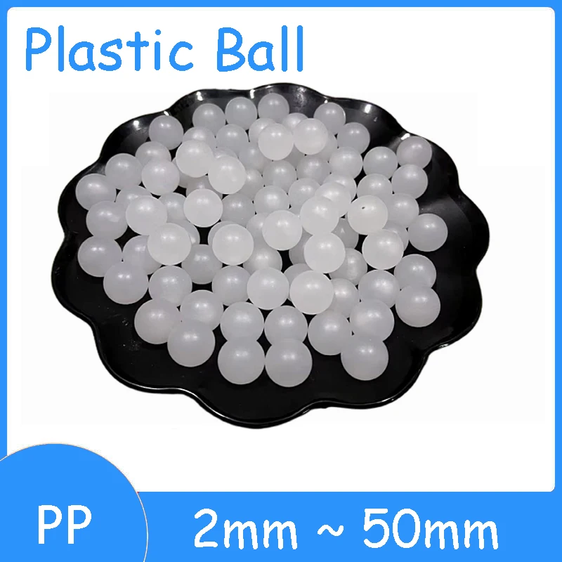 

1-1000pcs PP Plastic Ball Diameter 2mm 3mm 3.175mm 7mm 9.525mm-50mm White Solid Bead Plastic Polypropylene Floating Plastic Bead