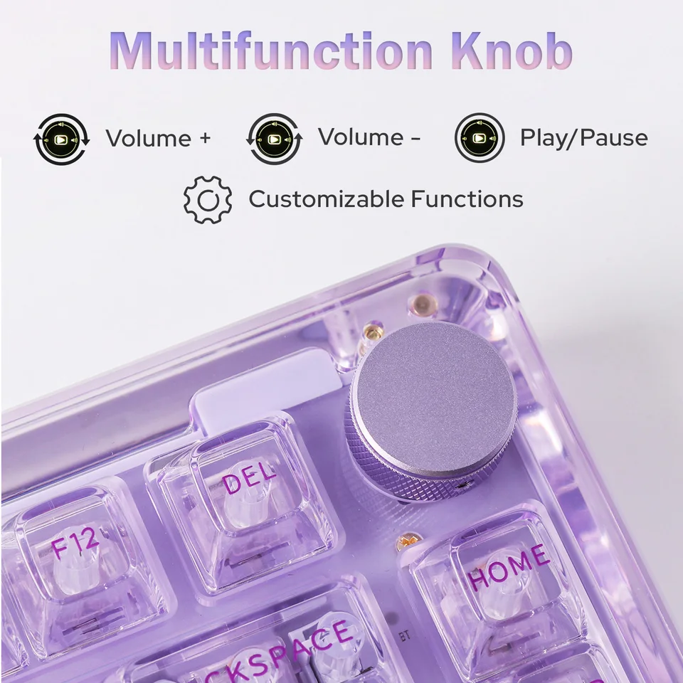 KiiBOOM Phantom 81 V2 Atualizado Junta de Cristal Com Fio