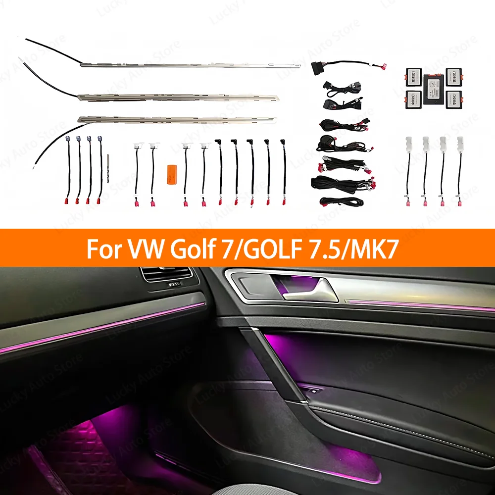 

LED Ambient Light For 10/30 Colors Volkswagen Golf 7 GOLF 7.5 MK7 2014-2021 Car Indoor RGB Decorative Atmosphere Lamp Refit Part