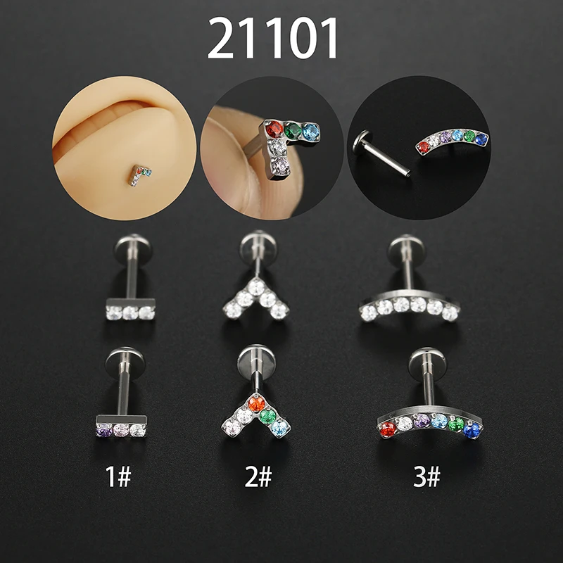 1 قطعة G23 16 جرام Labret مسمار الشفاه ميدوسا الدائري الأذن الغضروف اللولب الزنمة الفص كونشا ثقب القرط هيبوالرجينيك مجوهرات للجسم