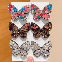 6-Pack Shiny Butterfly Hair Clips with Sparkling Beads, Multi-Style, Perfect for Daily/Dating, Niche Atmosphere Accessory & Gift