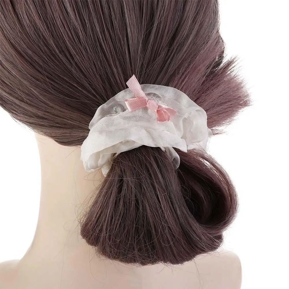 Tie Hair Accessories For Women Y2K Ribbon Bow Hair Scrunchies Women Hair Ring Korean Style Hair Rope Balletcore Ponytail Holder