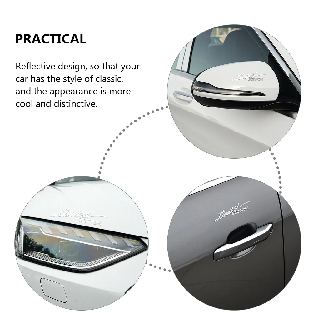 

6 Pcs Racing Car Metal Reflective Stickers Man Bumper Decals for Aluminum Alloy Body Decoration