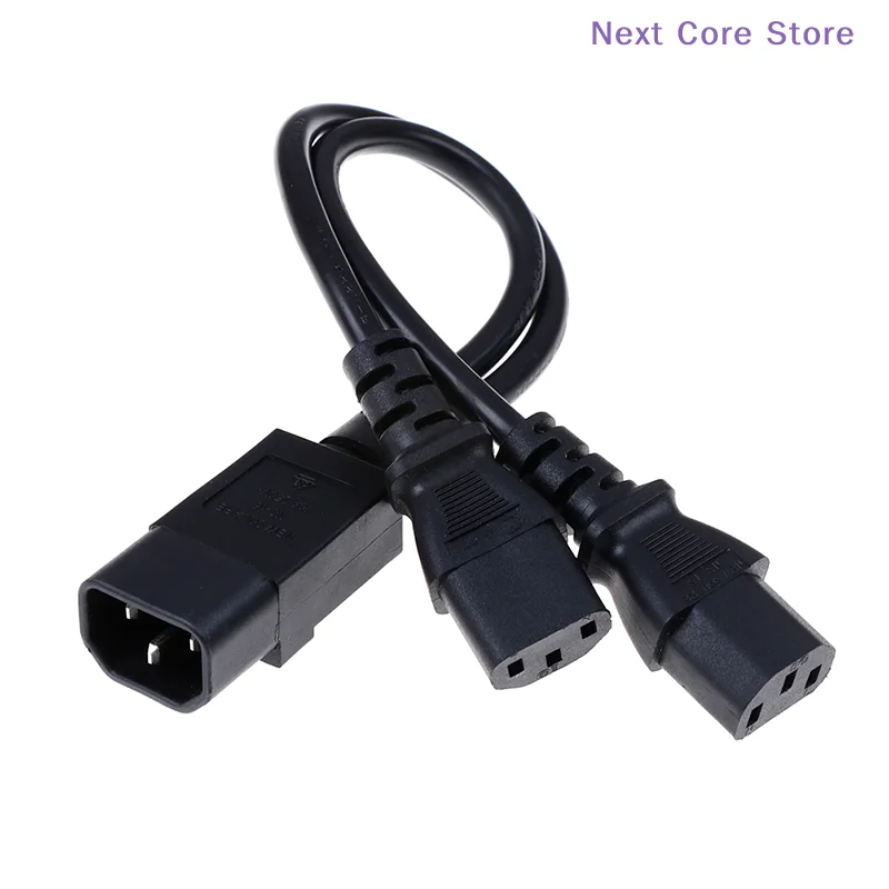 [NC]UPS Server C14 To C13 Y Splitter Extension Cable PDU PSU Power Cable Cord 30cm[NC]