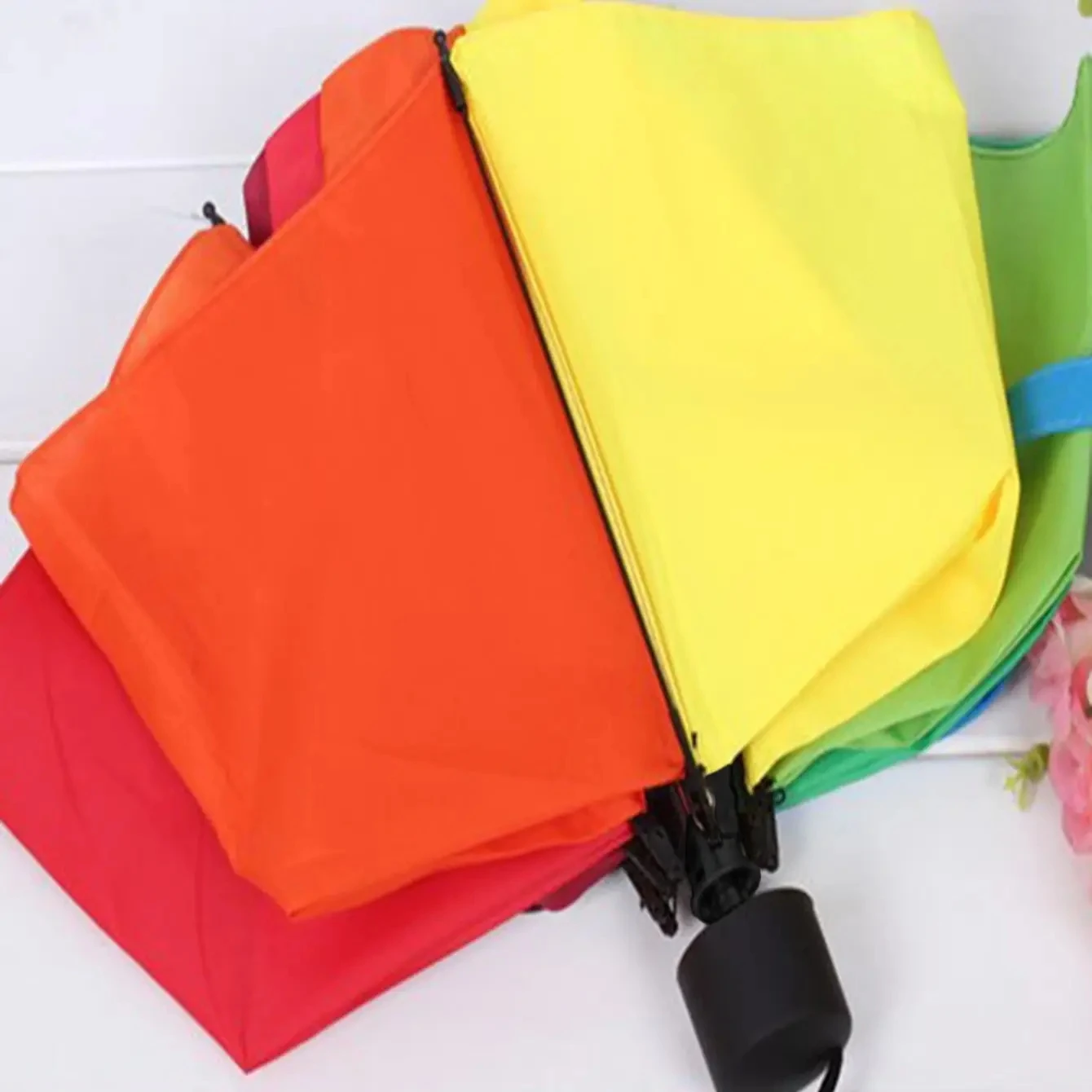 1pc-Fashionable foldable compact casual manual sunscreen umbrella, suitable for both men and women