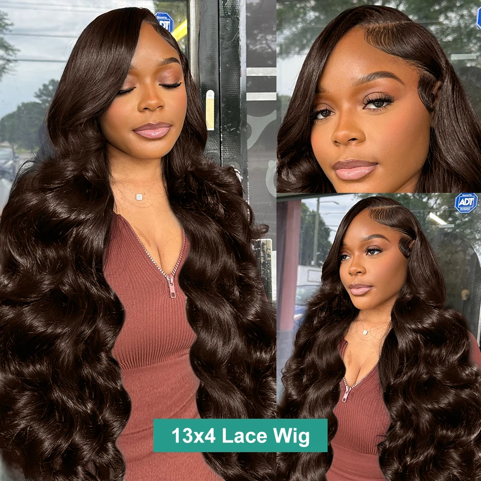 13x6 Chocoladebruin Body Wave Kanten Voorkant Pruik HD Transparant 13x4 Kanten Frontale Pruik Menselijk haar Voorgeplukt Gekleurde Menselijk haar Pruiken