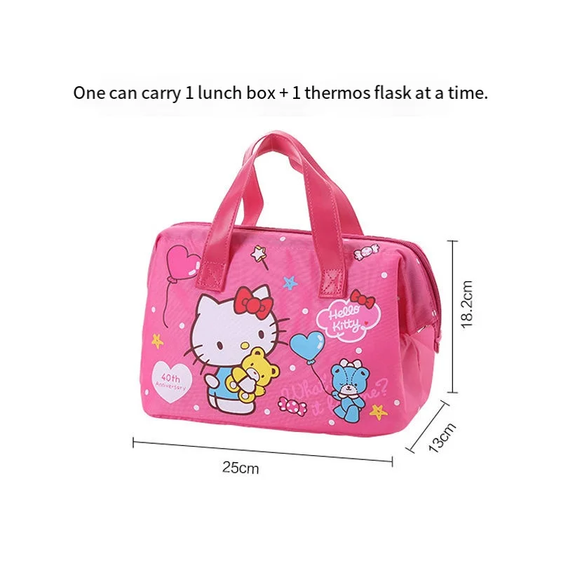 2025 Nuovo stile Sanrio Lunch Bag Kitty Melody Bag Bambini Borsa termica impermeabile Cartoon Cute Girl Borsa portatile di grande capacità