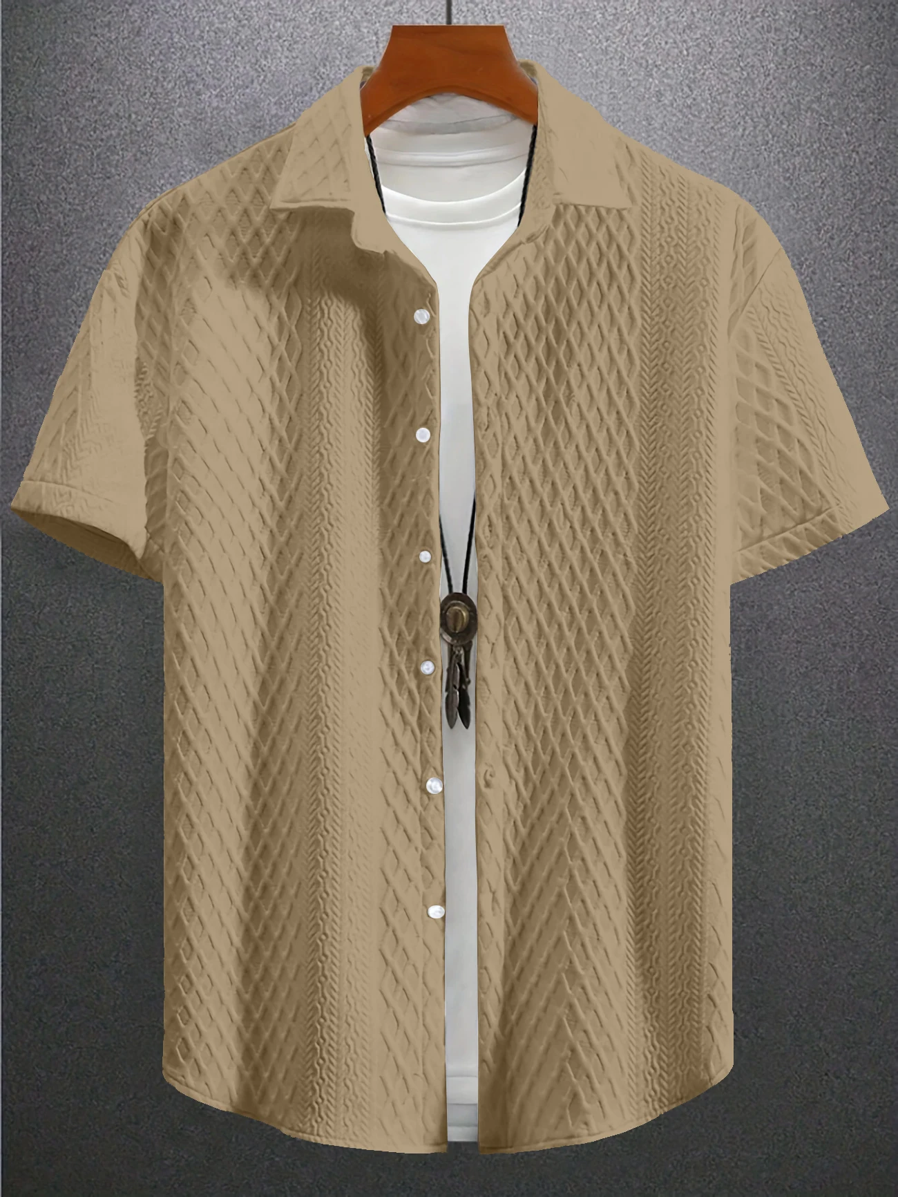 

Men's Summer Short Sleeve Shirt Casual Comfortable Button-Up Floral Print Versatile Stylish Collared Leisure Wear 2026