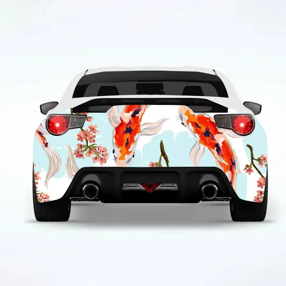 

Japanese Koi Fish Car Rear Wrap Car Stickers vehicle Decal Creative Sticker Car-Body Appearance Modification Decor Stickers