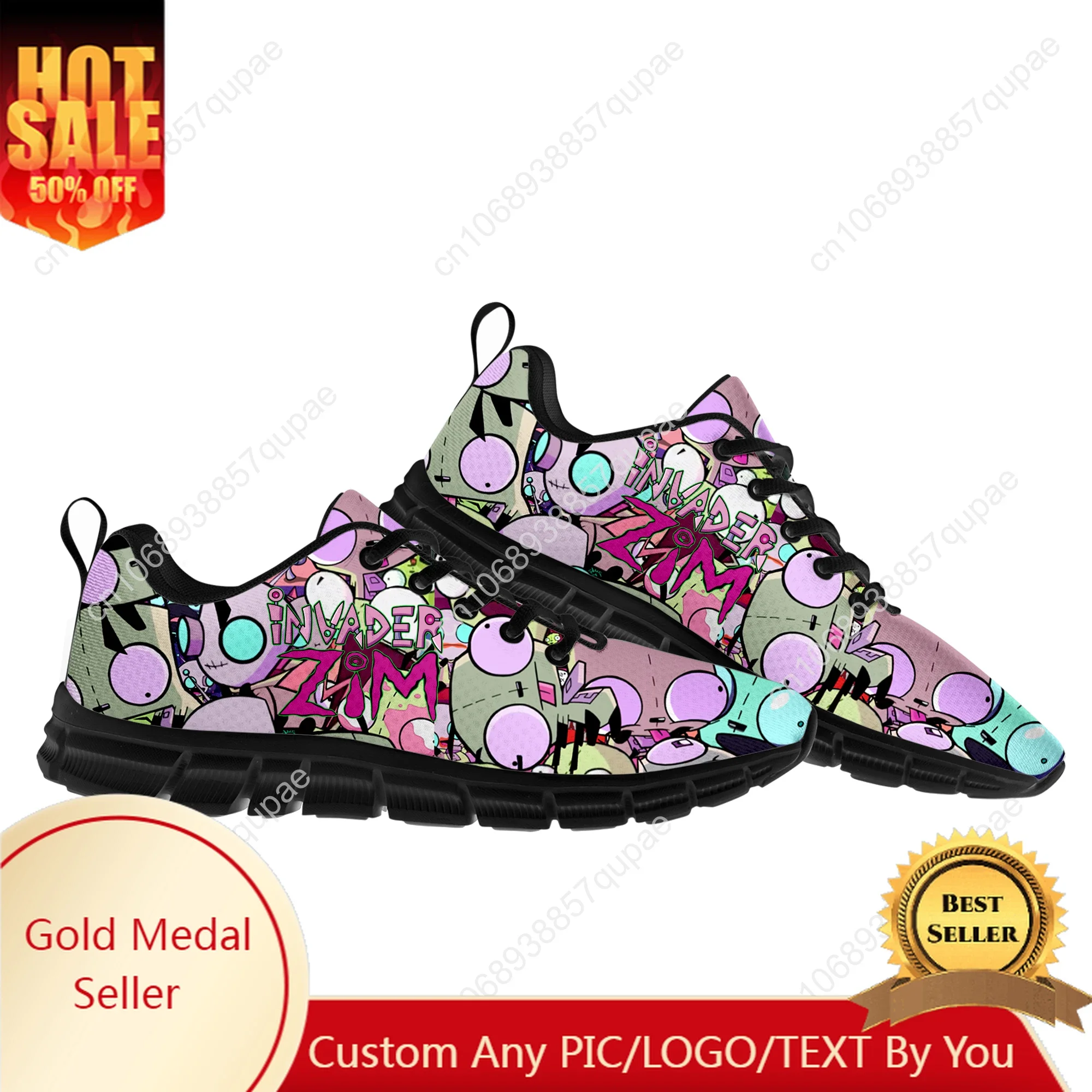 

Zim Invader Cartoon Anime Sports Shoes Mens Womens Teenager Sneakers High Quality Parent Sneaker Couple Custom Shoes