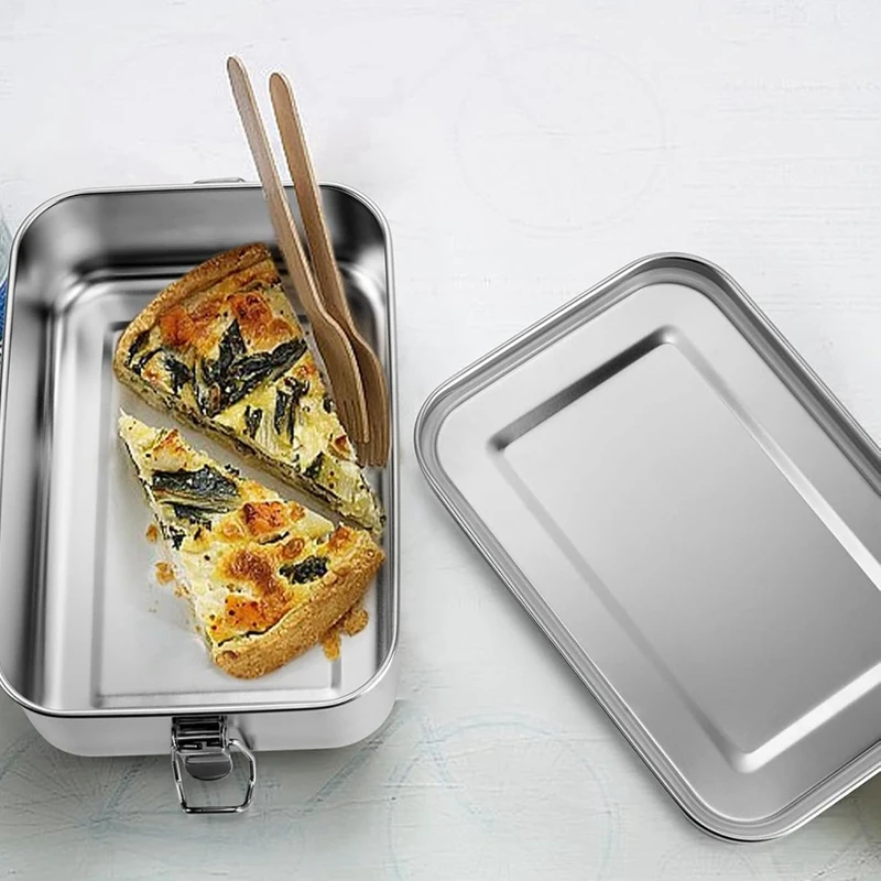 Bento Box, Stainless Steel Lunch Box For Teens, Metal Bento Box With 2 Flexible Compartments, Lunch Box