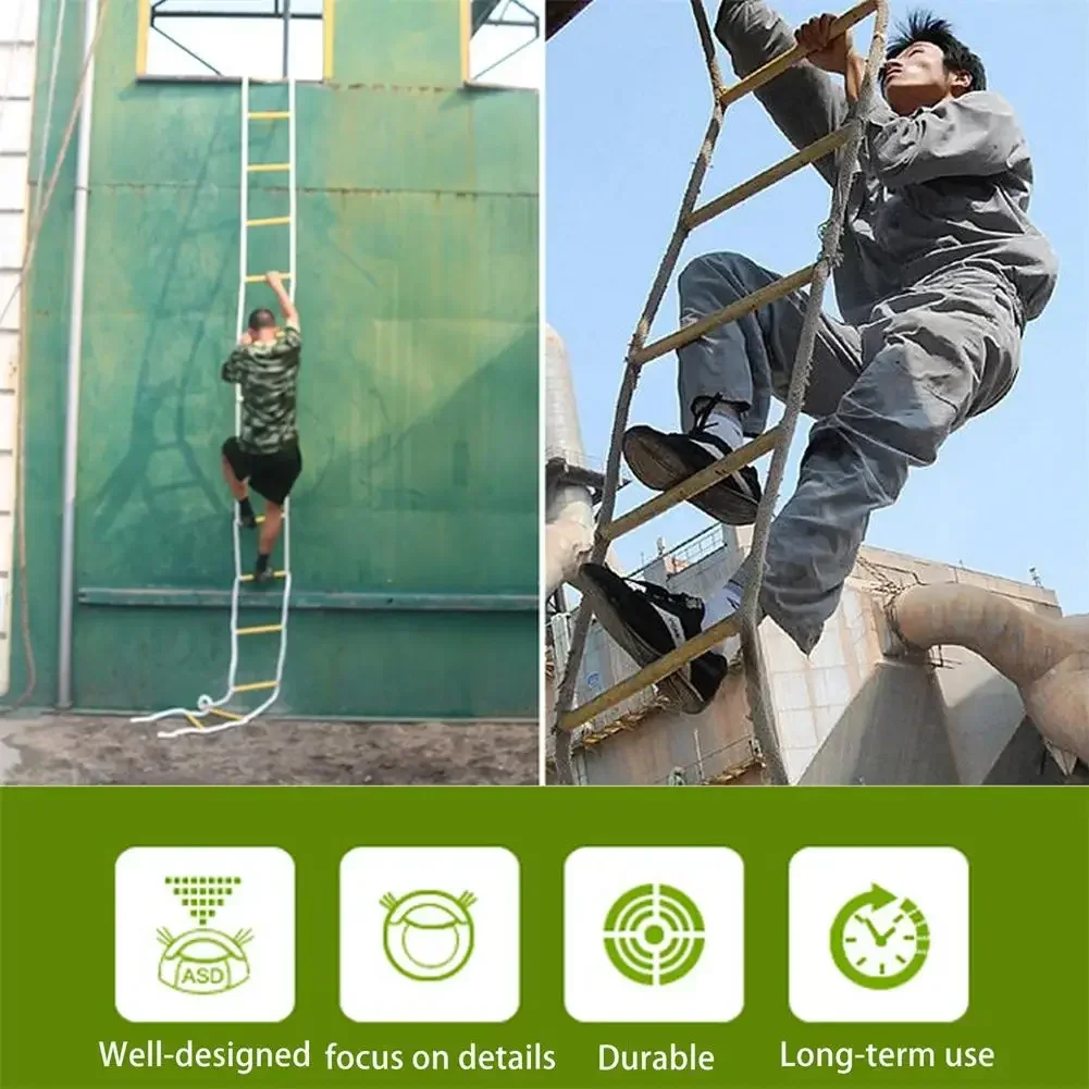 3/5/10M Resin Soft LadderEscape LadderHigh Load-bearing Aerial Work Rope LadderEscape Life-saving Resin Insulated Soft Ladder