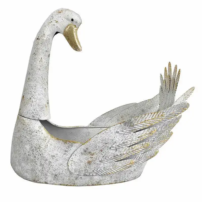 European wrought iron swan flower pot garden decorative ornament creative handicrafts grocery garden outdoor decorative flower