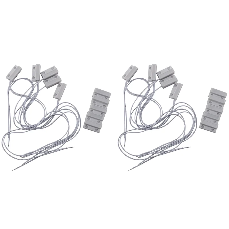 A68Z 10 Pcs Mc-38 Wired Door Window Sensor Magnetic Switch For Home Alarm System,When Sensor Together,Normally Closed Nc