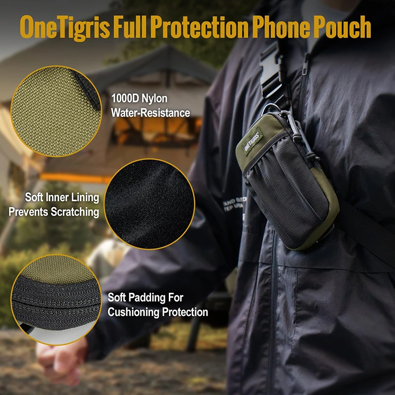 Onetigris Handy Holster-Telefon Gürtel halter Molle Handy taschen edc Utility Gadget Hüft tasche Reiß verschluss für Größe 4.7 