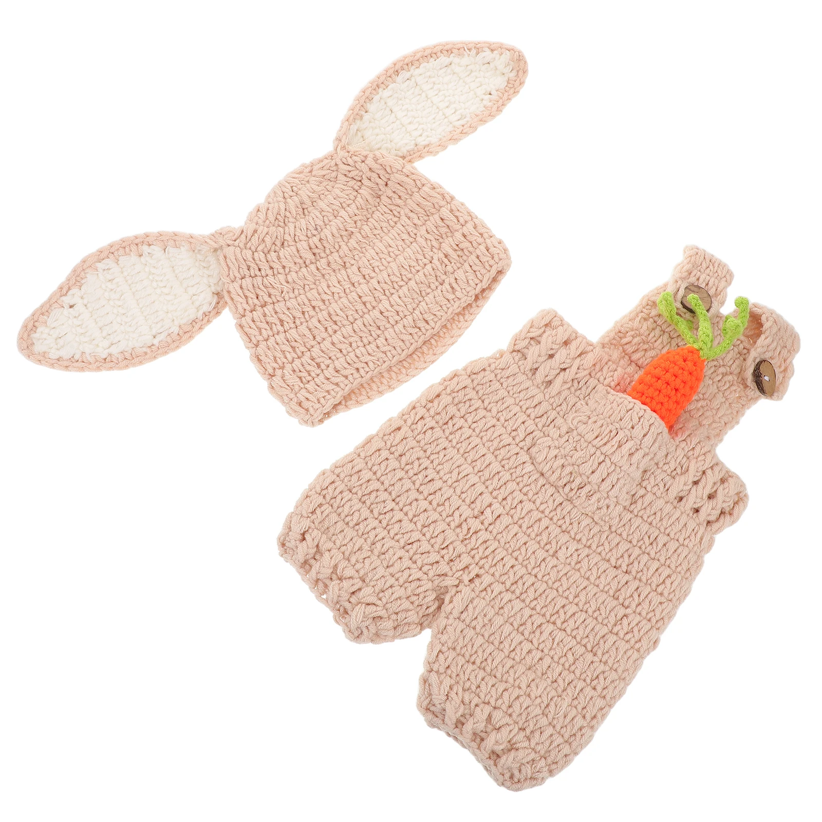 

girl Newborn Clothes Yarn Set Carrot Photo Prop Rabbit Crochet Outfit Easter Photoshoot Outfits Photography Props Boy