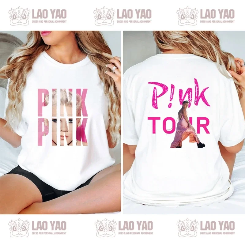 P!nk Y2k Clothing Music Festival Shirt Women's T-shirt Pink Singer Tour Streetwear Goth Clothes Harajuku Kpop Sportswear Man