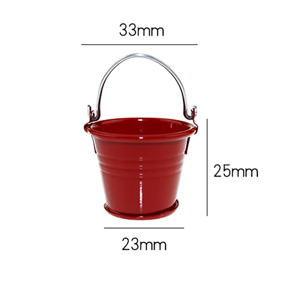 1Pcs 1/12 Doll House Miniature Metal Bucket Simulation Pail Model Toys for Mini Decoration Dollhouse Accessories