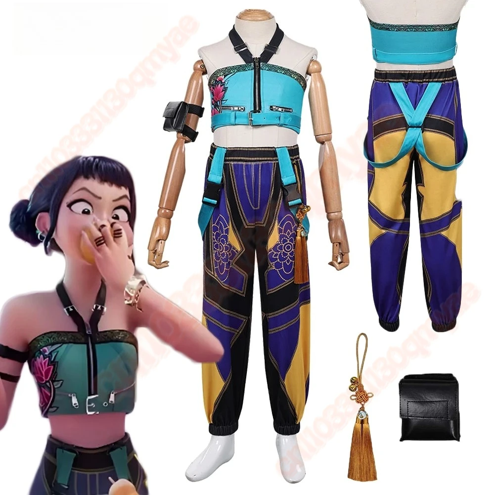 

Kids Cospaly Zoey Demon Hunter of KPop Costume Top Pants Children Clothing Outfits Party Disguise Halloween Carnival Suit Gift