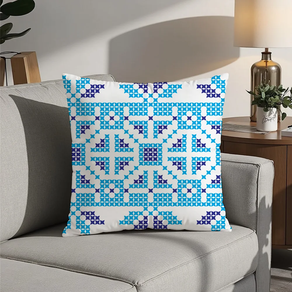 Ukrainian Slavic Pattern Pillow Case Plush Fabric Soft  Pillowcase Double Sided Print Cushion Cover Household Gifts