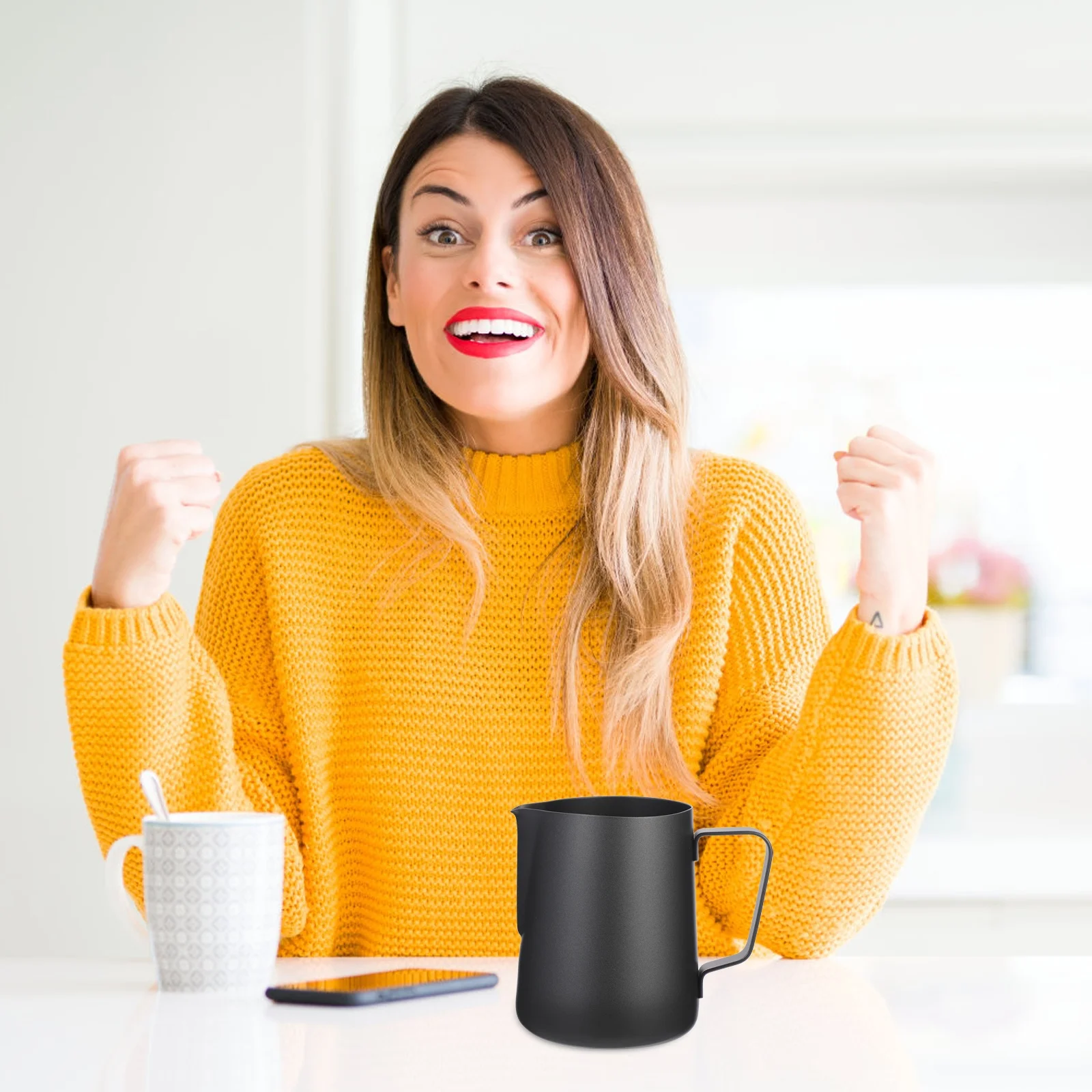 

Milk Frothing Pitcher Stainless Steel Coffee Steaming Jug Latte Art Cup For Home Kitchen Use Milk Frother Cup