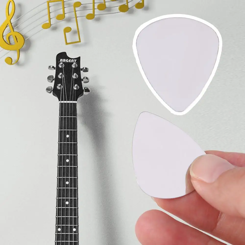 10PCS 0.3mm Stainless Steel Guitar Picks Triangle Gestures Metal Guitar Plectrum Adhesive Mediator Finger Shrapnel