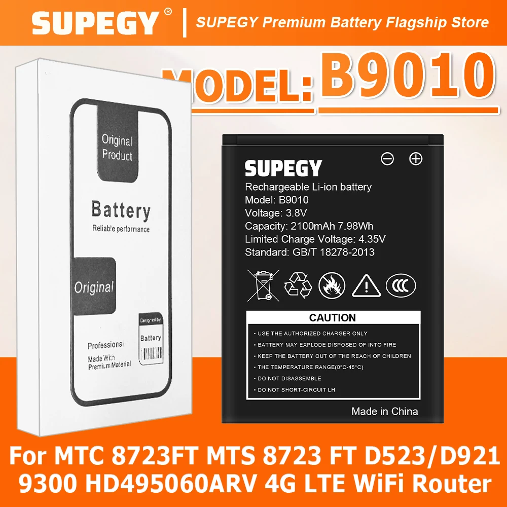 SUPEGY 100% New Battery B9010 Battery For MTC 8723FT MTS 8723 FT D523/D921/9300 HD495060ARV 4G LTE WiFi Router