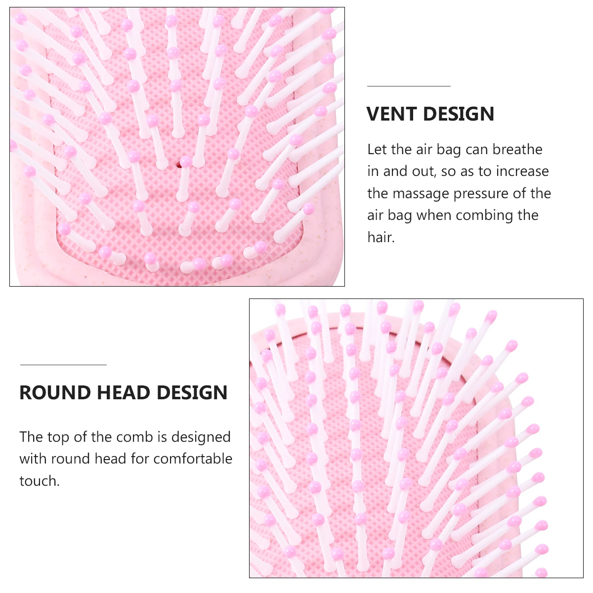 

1Set 3 Sizes Best Hair Brush Massage Comb Ergonomic Design for Relaxing Salon Home Pink Massage Comb Hairdressing Hair Brush