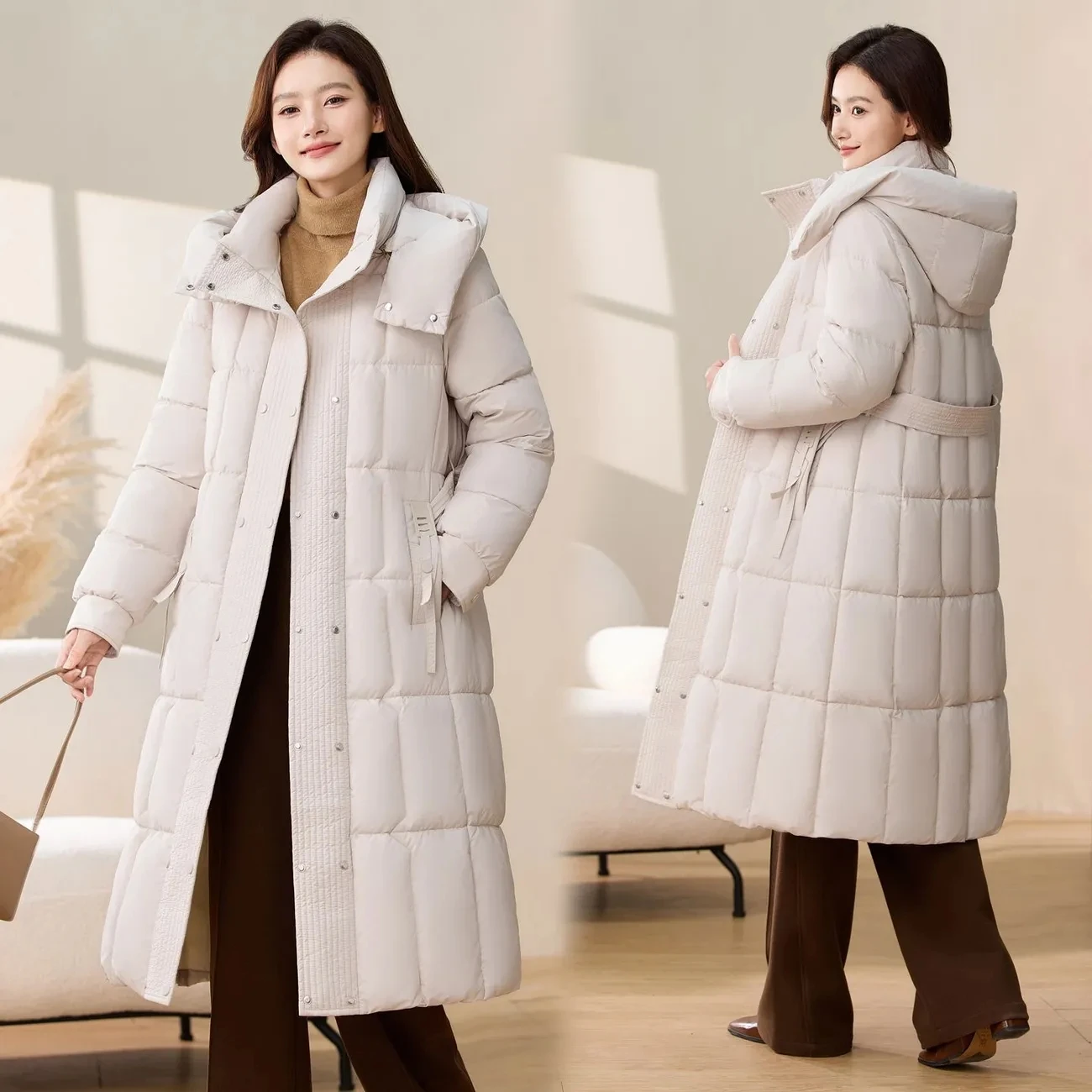 Giacca invernale da donna Piumini lunghi Parka caldi 2025 Cappotti imbottiti in cotone trapuntato spesso casual da donna nuova Parka Outwear