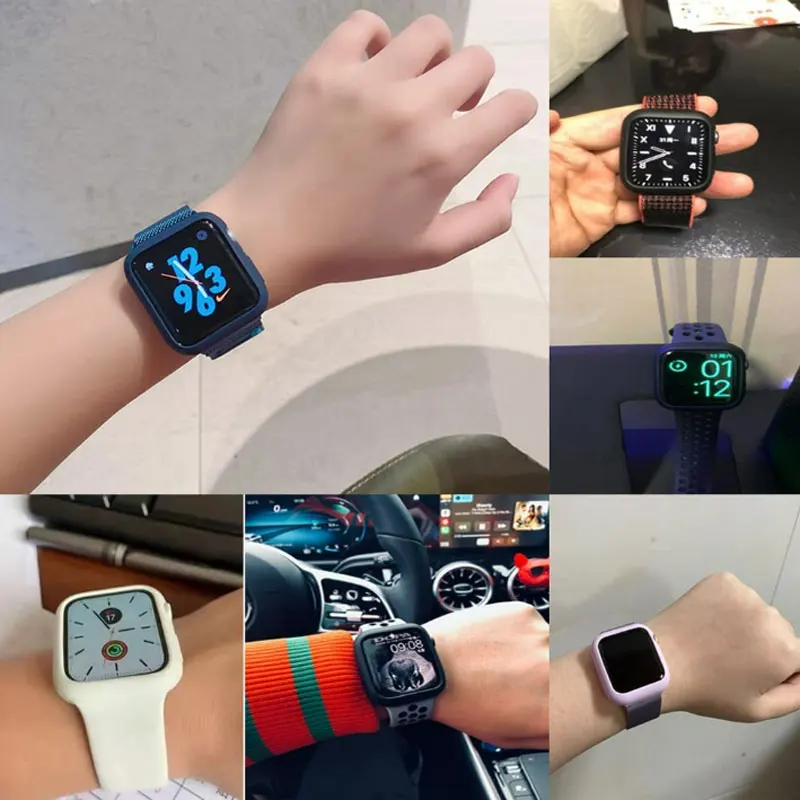 حافظة من السيليكون الناعم لساعة أبل الترا 49 ملم غطاء حماية سوار لسلسلة iWatch Ultra2 ملحقات الساعات الرياضية