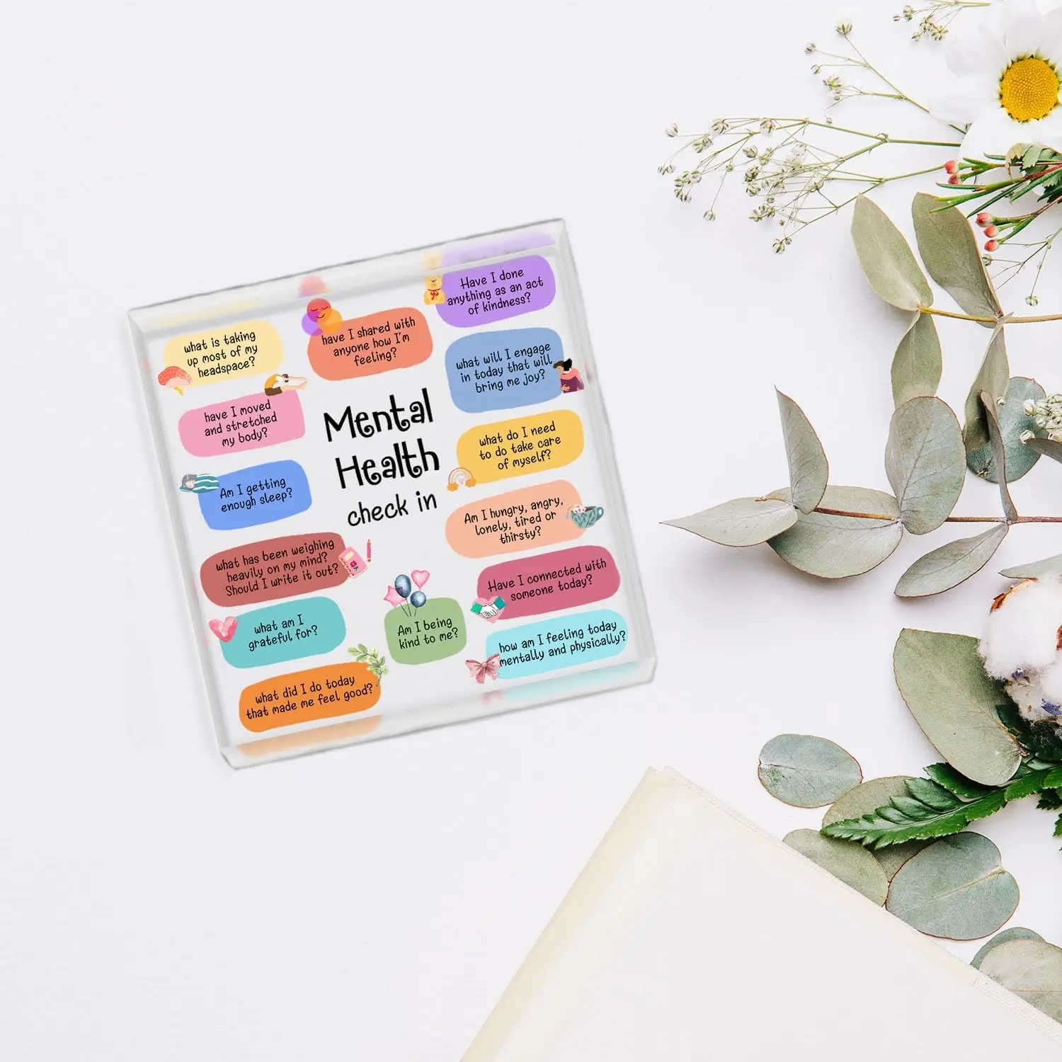 Recovery Self Care Encourage Gift, Mental Health Signs for Women, Therapist Gifts for Coworker Boss Office Counselor