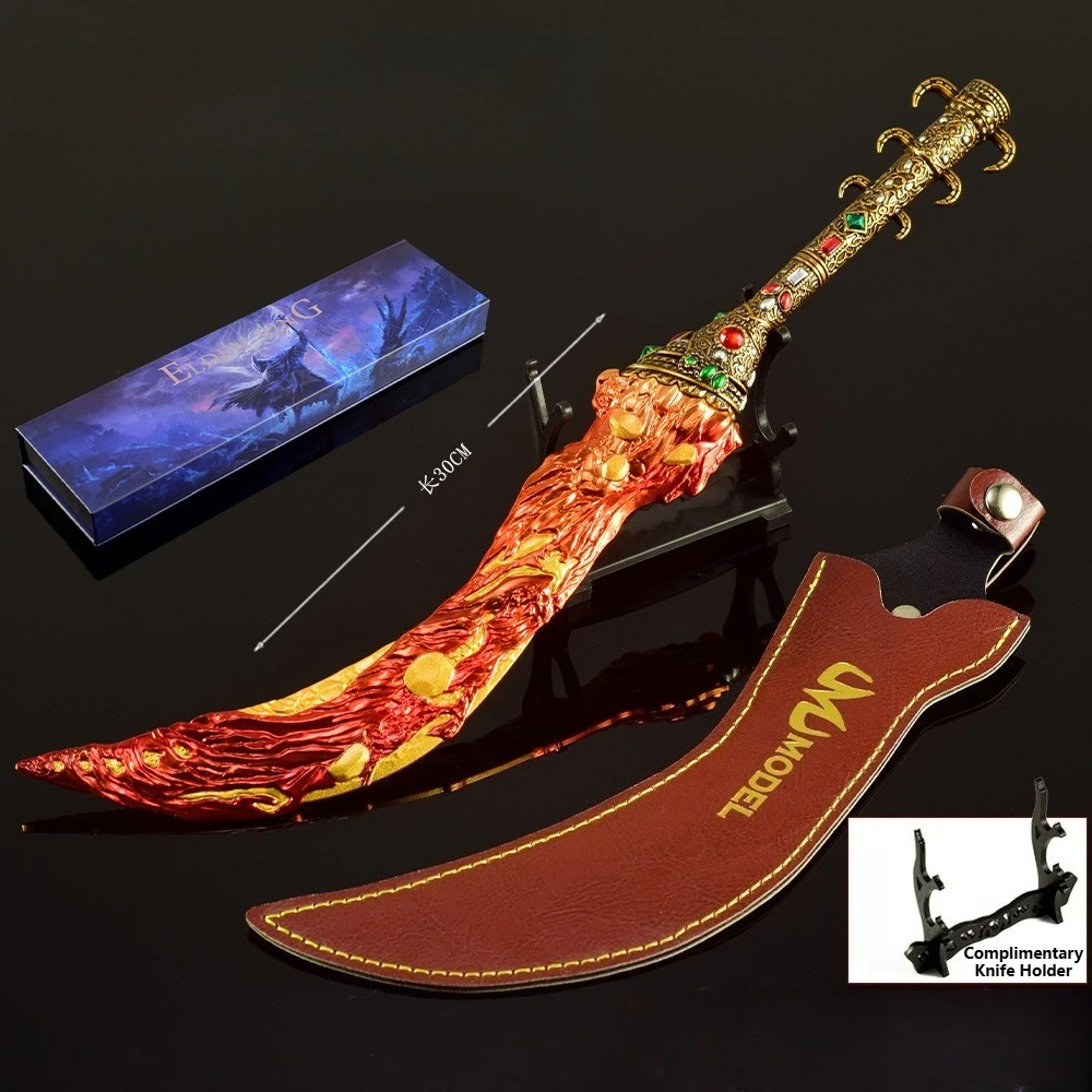 30cm Elden Ring Nóż Lawowy Edycja Prezentowa Metalowa Katana Model Broń Rekwizyty Cosplay Zabawka Noże Ręcznie Robione Ozdoby Prezent Urodzinowy dla Chłopca