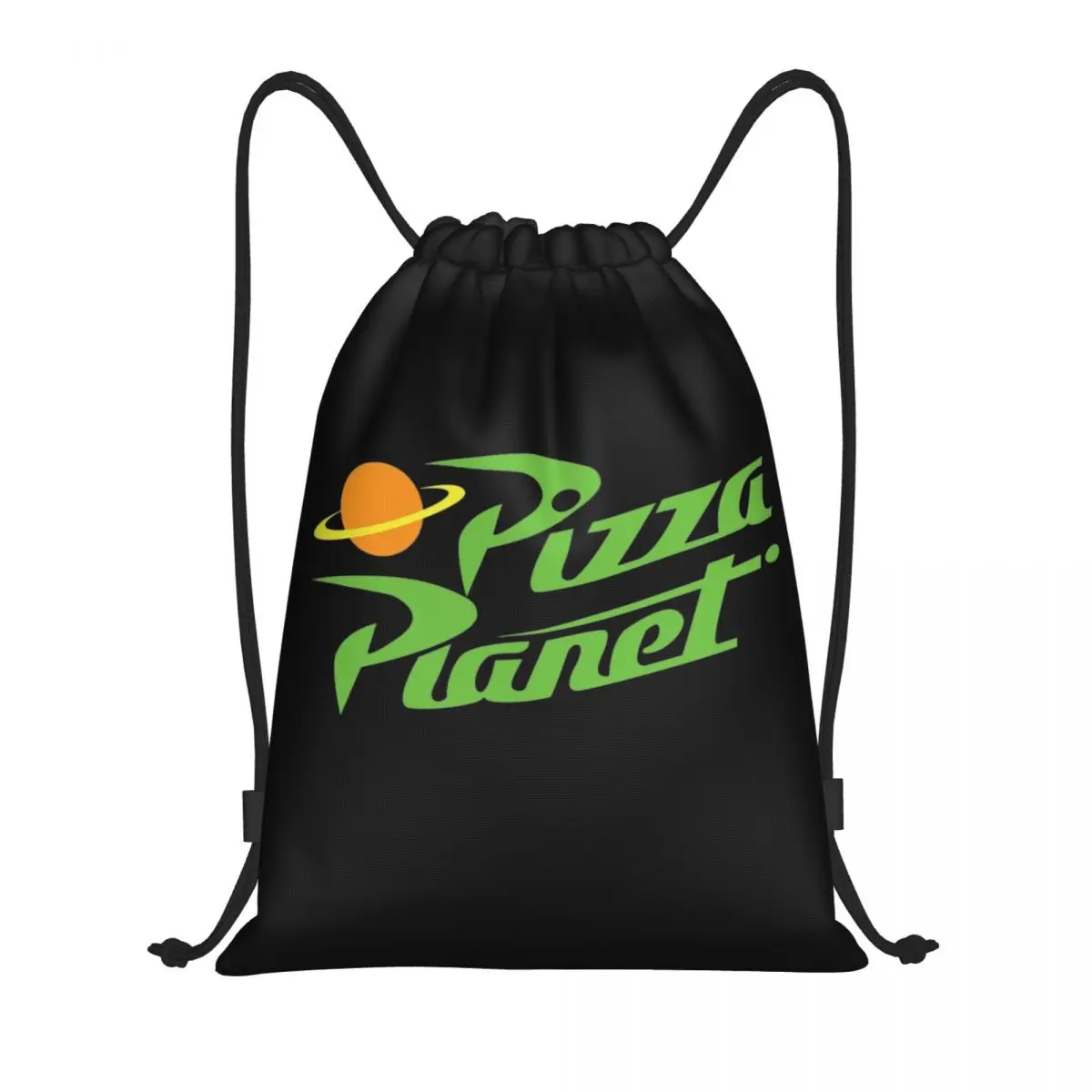 Pizza Planet Toy Story Cartoon Drawstring Backpack Sports Gym Bag String Sackpack for Yoga