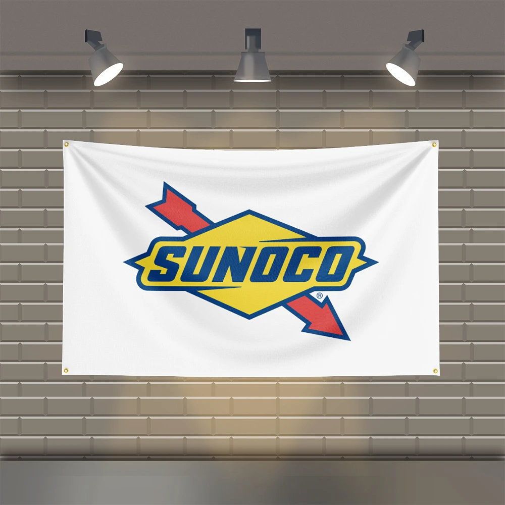 

3x5 Ft S-Sunocos Racing Flag Polyester Printed Cars Flags for Room Garage Decor