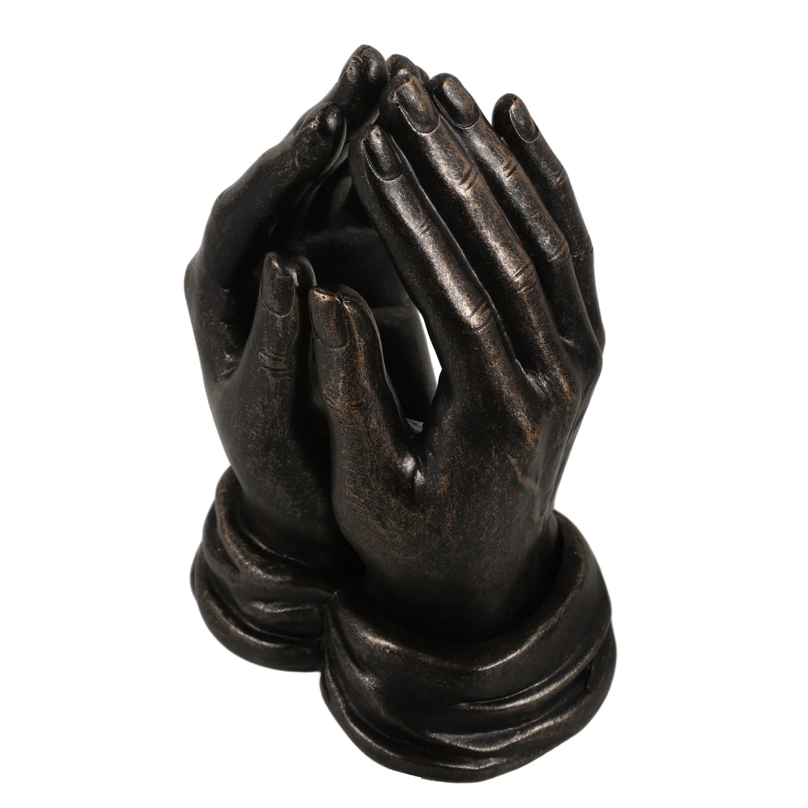 

Double Hand Resin Desktop Statue Small Hand Sculpture Retro Indoor Table Decor Prayer Sculpture for Home Hands Statue