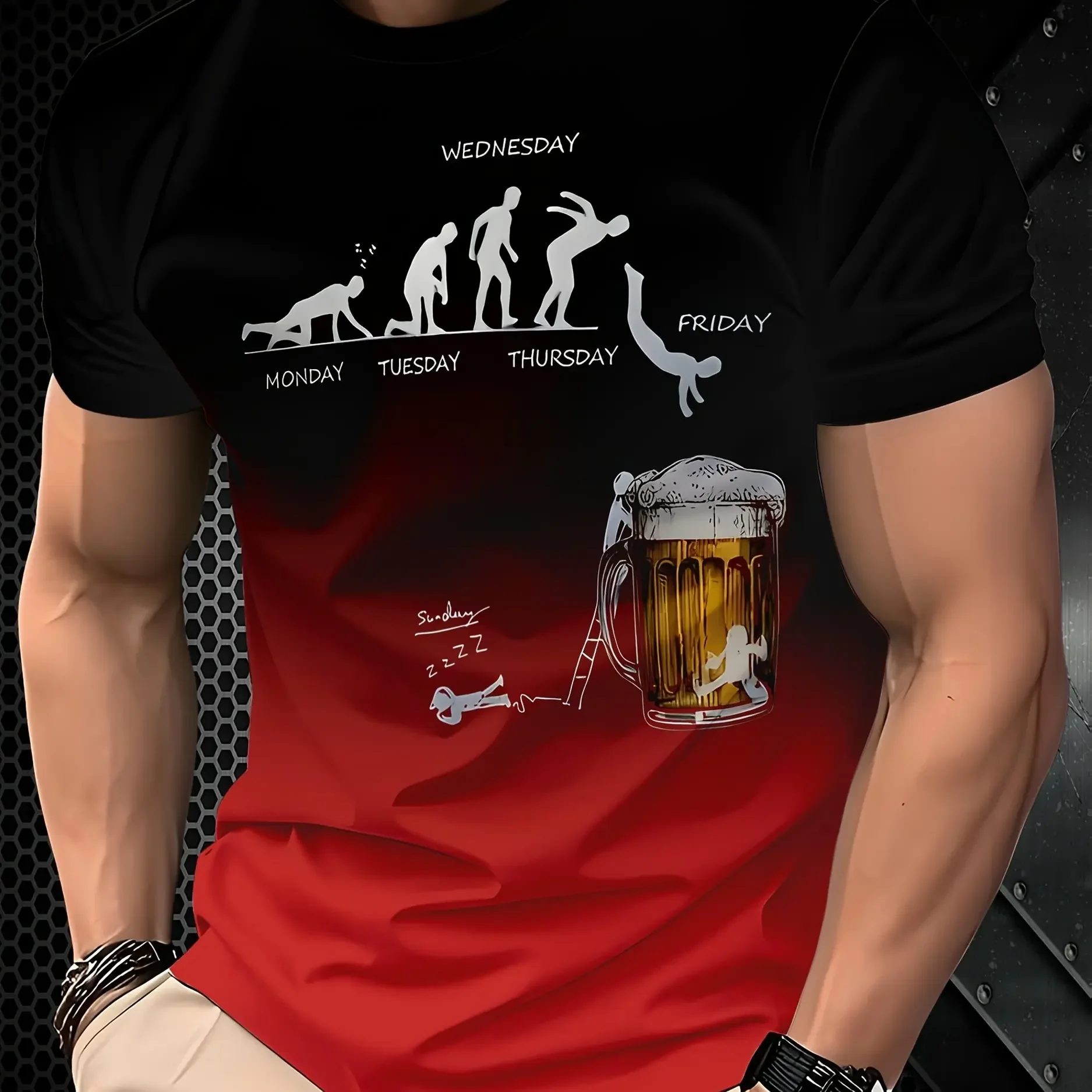Funny Beer Graphic T Shirts For Men Fashion Summer Short Sleeve Holiday Party 3D Printed T-shirts Casual Loose Breathable Tops