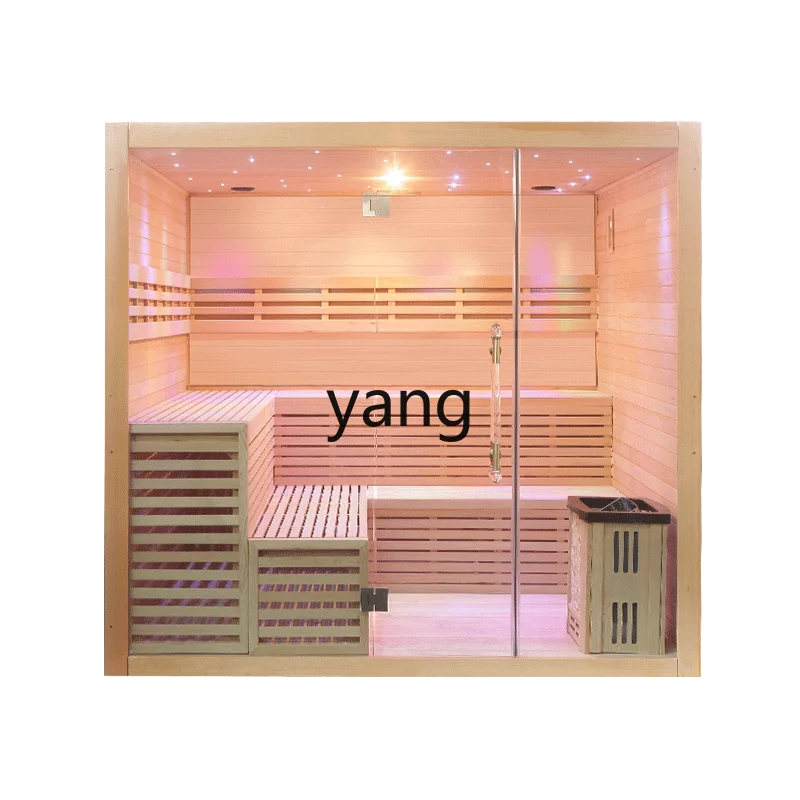 YJQ sauna room household full body family wooden villa wet steam room