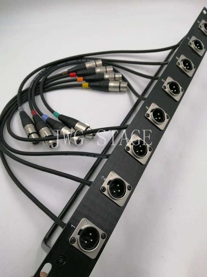 Customized Cabinet 8-Way 1U Xlr Jumper Rack Xlr Male Socket Female Head