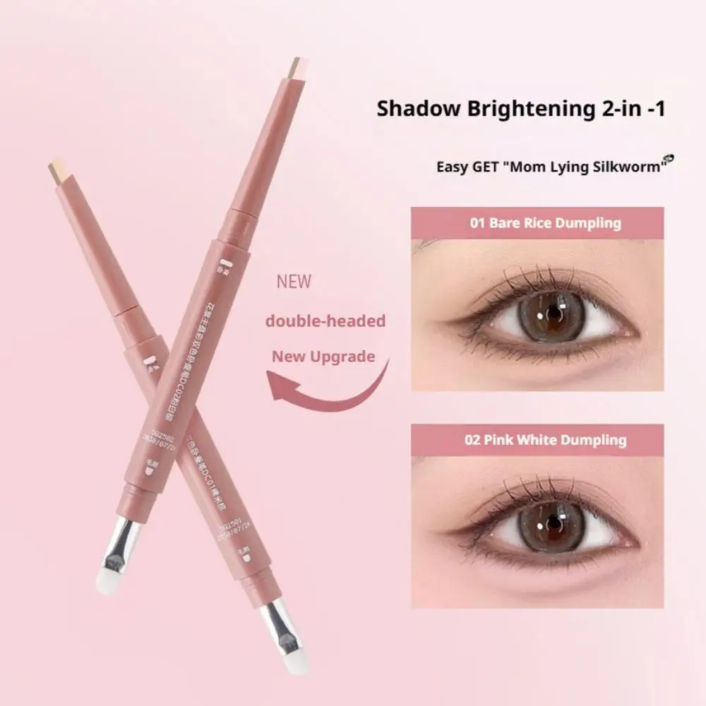 Two-color Eyebrow Silkworm Pen Silkworm Eyeliner Pencil Pen Brightening Makeup Matte Cream Highligher Diamond Glitter Shado Z9X0