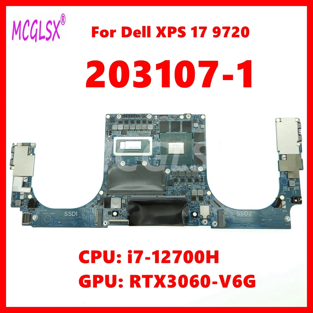 

203107-1 Laptop Motherboard For Dell XPS 17 9720 Mainboard CN-0KNF8J With i7-12700H CPU RTX3060-V6G GPU
