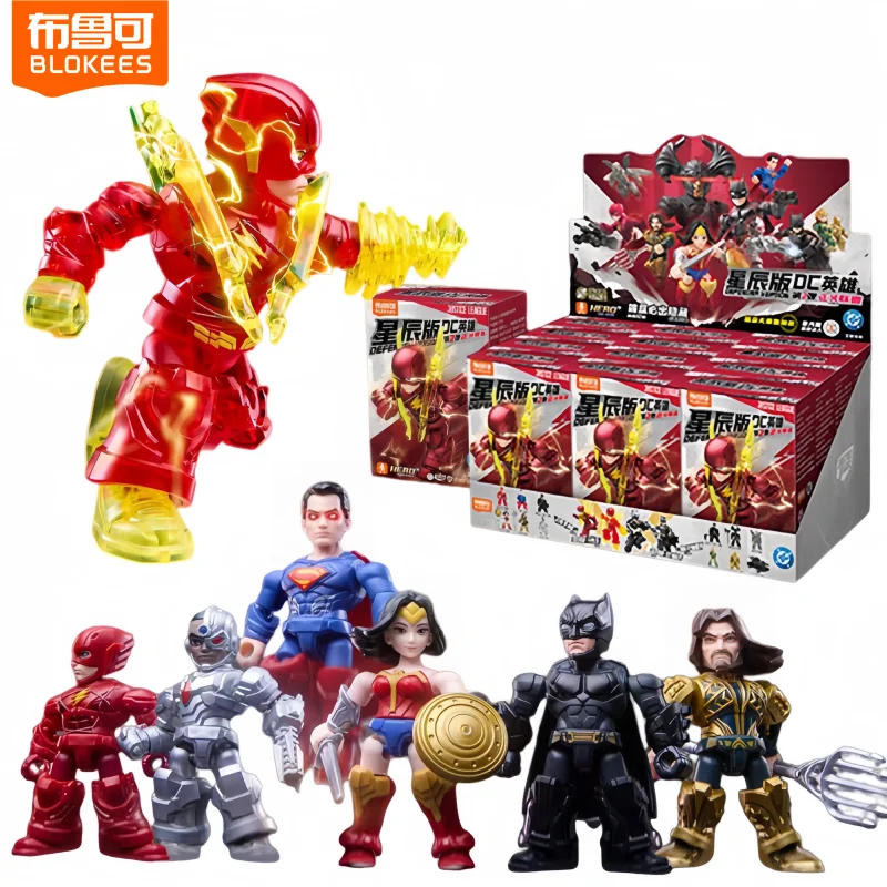 

HOT Blokees DC Series Blind Box Defender Version Vol.2 Justice League Batman Superman Wonder Woman Action Figures Assembled Toys