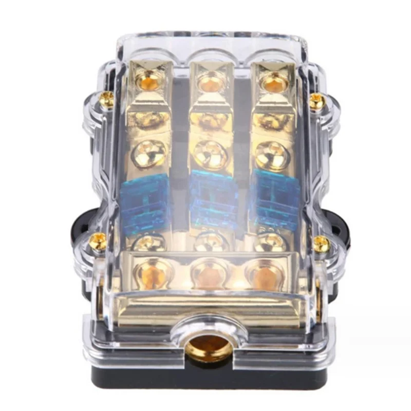 AEA6-3 Way ANL Fuse Holder 60 Amp Distribution Block 4 Gauge In To 8 Gauge Out For Car Truck Boat Marine Audio Amplifier view 5
