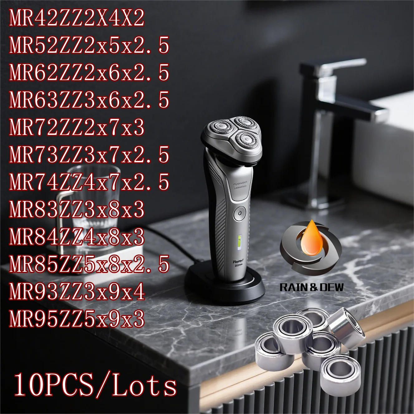 10PCS High-Speed Small Bearing MR42ZZ 2x4x2 mm Precision Bearing ABEC-7 For Toy Motor Model MR52ZZ MR63ZZ MR83ZZ MR95ZZ MR115ZZ