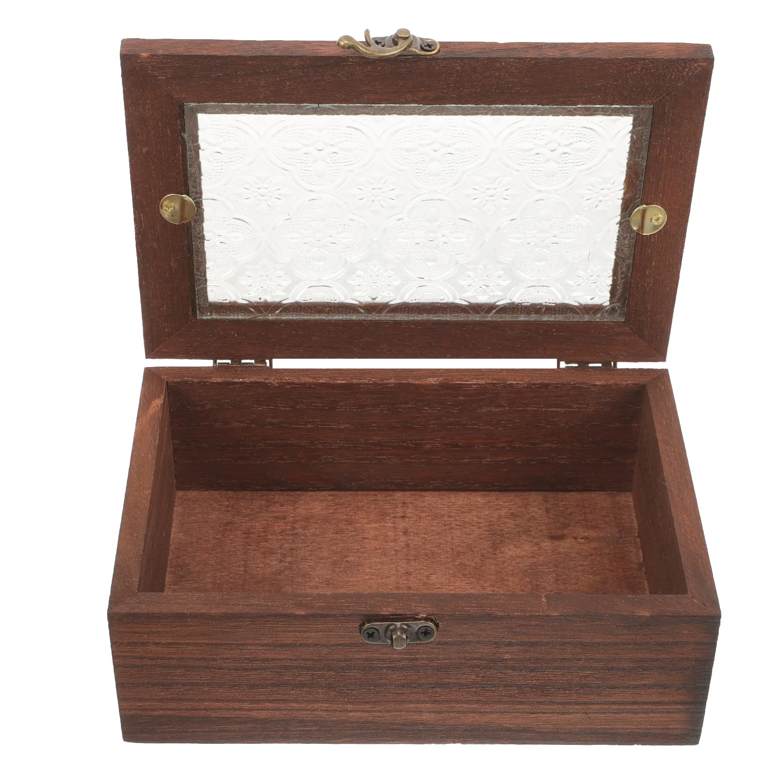 

Винтажная деревянная шкатулка для украшений, ретро-кейс для хранения с прозрачной крышкой, органайзер для колец, серег, ожерелий, браслетов