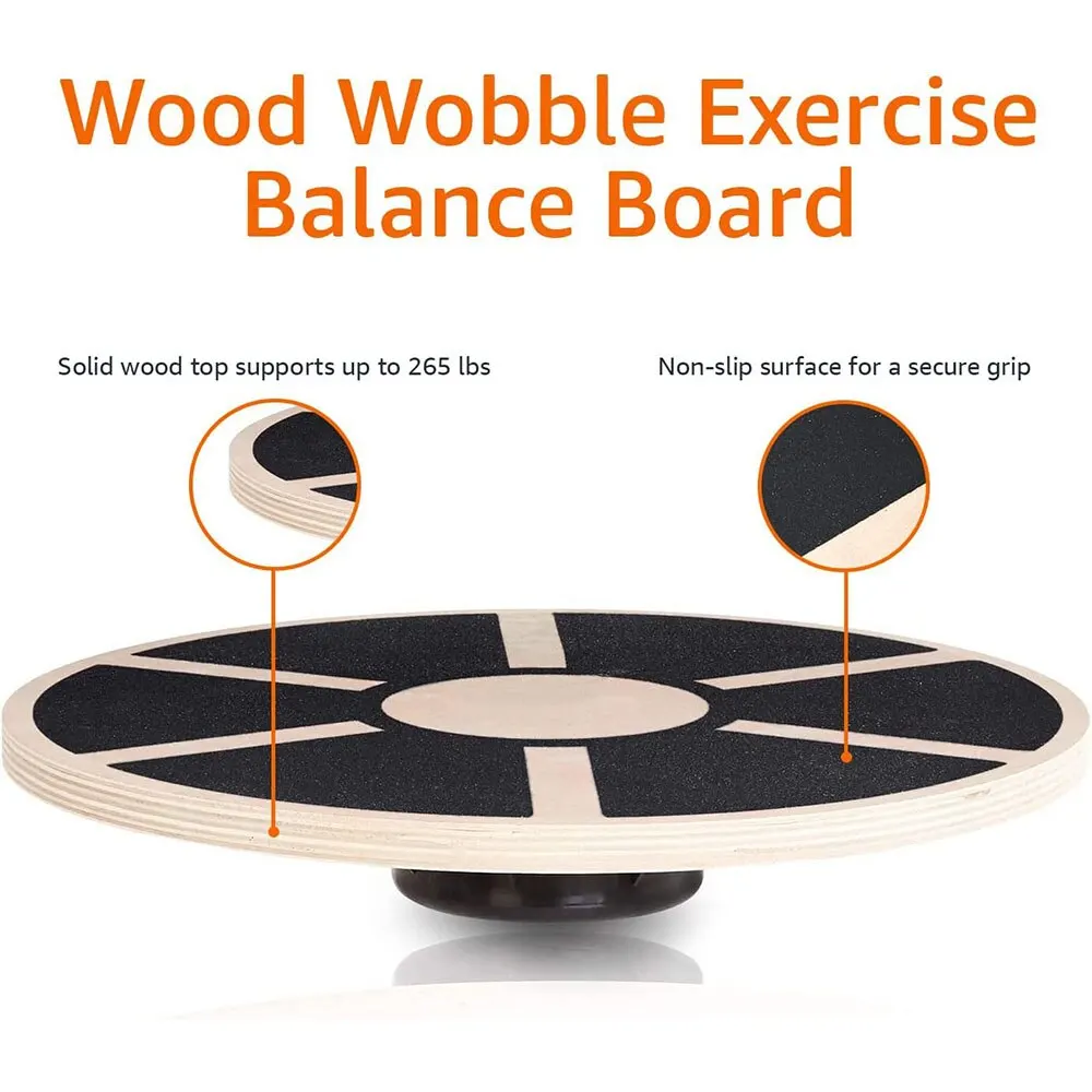 Wooden Wobble Balance Board Exercises Training Non-Slip Multifunctional Yoga Waist Twisting Board Fitness Equipment Home Gym