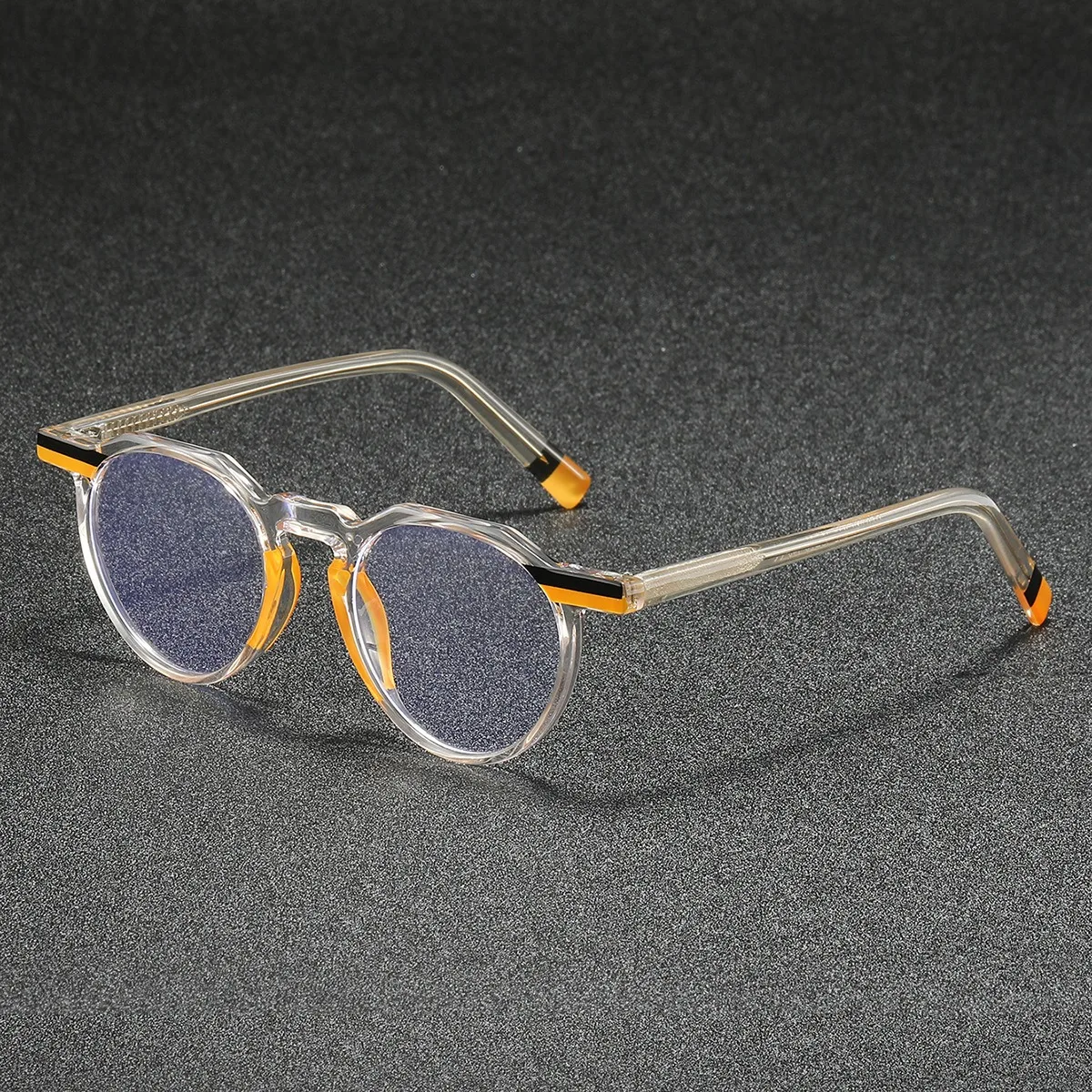レトロなブルーライトカット近視メガネ、男女兼用オーバル近視メガネフレーム、トレンドのレトロな度付きメガネ