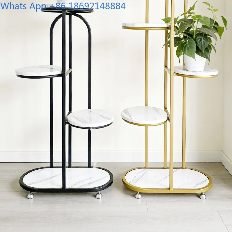 

Декоративная подвесная корзина для цветов от пола до потолка, роскошная, для балкона, с подставкой из кованого железа и каменной плитой, для зеленых растений.