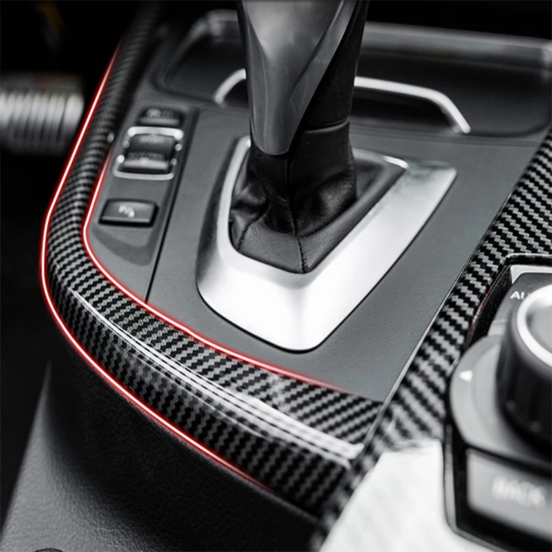 Carbon fiber Car Center Console Gear Shift Panel Sticker Cover Decoration For BMW 3 4 Series 3GT F30 F31 F32 F34 F36 320i 318i