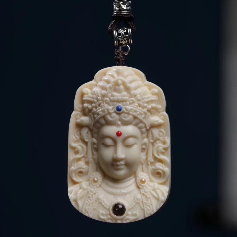 

Factory Direct Supply New Ivory Guanyin's Head Pendant Accessories Hours to Turn to Guanyin Projection Ornaments Du Mu Sweater C